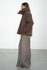 Asymmetrical Turtleneck Cotton Coat