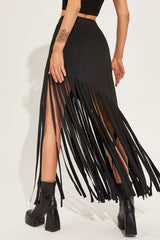Fringe Punk Bodycon Skirt