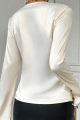 Long Sleeve Bow Blouse