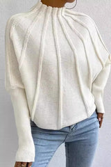 Half Turtleneck Batwing Knit Sweater
