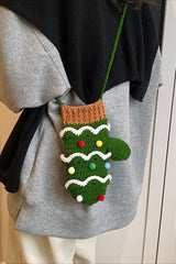 Christmas Crocheted Tree Reindeer Cute Crossbody Bag