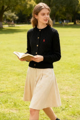 Embroidered Cable Wool Christmas Cardigan