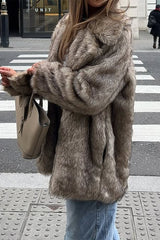 Elegant Plush Long Coat