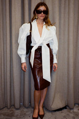 Bow Tie Puff Sleeve Blouse