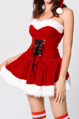Tie Festive Party Velvet Set Velvet Dress