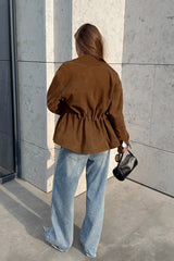 Retro Suede Lapel Slim Jacket