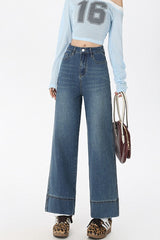 High Waist Cropped Straight Jean