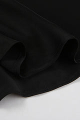 V Neck Tie Front Satin Top Maxi Skirt Set