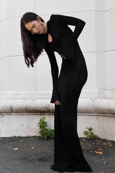 Hollow Out Bodycon Maxi Dress