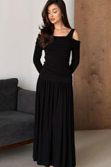 One Shoulder Ruched Maxi Dress