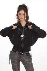 Cropped Zip Up Vintage Hoodie