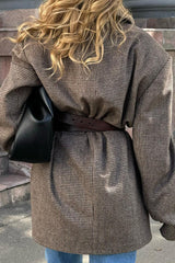 Houndstooth Double Breasted Coat