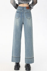 High Waist Cropped Straight Jean