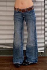 Low Rise Washed Flare Jean
