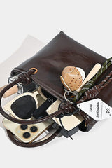 Maillard Red Fashion Bucket Shoulder Crossbody Handheld Bag