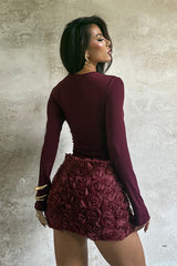 Long Sleeve Floral Mini Dress