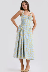 Adabella Cotton Halter Midi Sundress