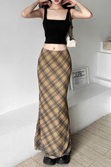 Plaid High Waist Bodycon Christmas Skirt