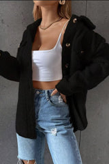 Teddy Wool Lapel Button Coat