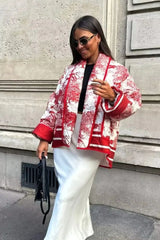 Printed Padded Pocket Coat