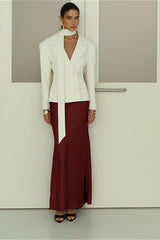 Vintage V-Neck Single Button Blazer