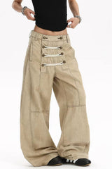 Hardware Loop Wide Leg Cargo Jeans
