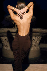 Turtleneck Backless Midi Dress