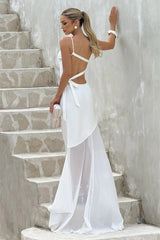 Mozision One Shoulder Backless Maxi Dress