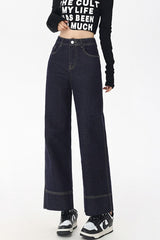 High Waist Cropped Straight Jean