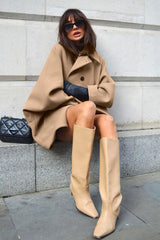 Brown Wool Batwing Coat