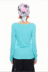 Oversized Letter Graphic Fitted Long Sleeve T-Shirt