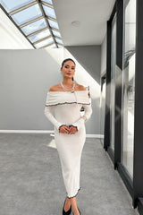 Slim-Fit One-Shoulder Ruffle Work Dress