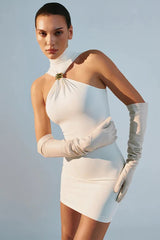 Metal Ring Strapless Mini Dress