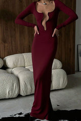 Asymmetrical High Waist Maxi Dress