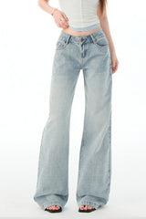 Low Rise Light Blue Straight Jean