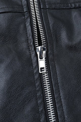 Short PU Leather Zip Jacket