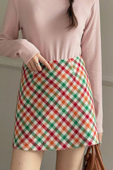 Checkered Wool Christmas Skirt