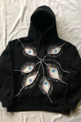 Y2K Devil Eye Print Hoodie