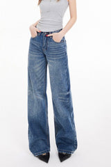 Low Rise Washed Straight Jean