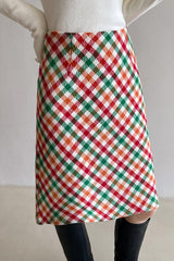 Checkered Wool Christmas Skirt