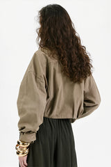 Hem Belt Cropped Utility Coat