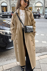 Classic Double Breasted Long Trench Coat