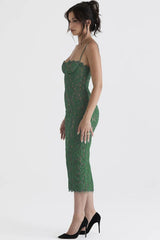 Lace Spaghetti Strap Midi Dress