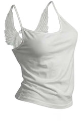 Angel Wing Lace Tie Back Tank Top