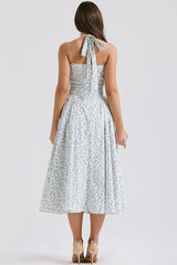 Adabella Cotton Halter Midi Sundress