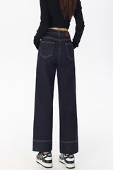 High Waist Cropped Straight Jean