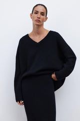 V Neck Pullover Knit Sweater