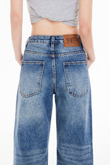 Low Rise Washed Straight Jean