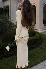 Ruffled Patchwork Midi Dress