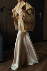 Loose Fit Sequin Bomber Coat